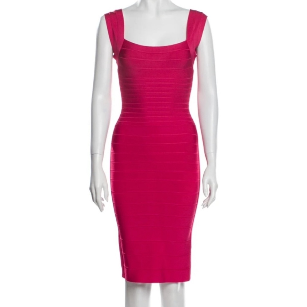 Herve Leger Lulu Fuchsia Bandage Dress Size M